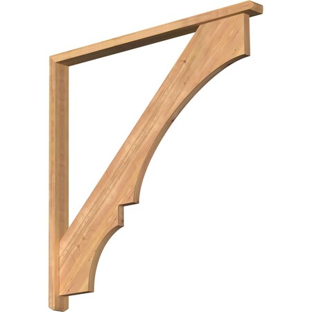 Ekena Millwork Balboa Craftsman Smooth Bracket w/ Offset Brace, Western Red Cedar, 3 1/2"W x 46"D x 46"H BKT0402X46X46BOA04SWR